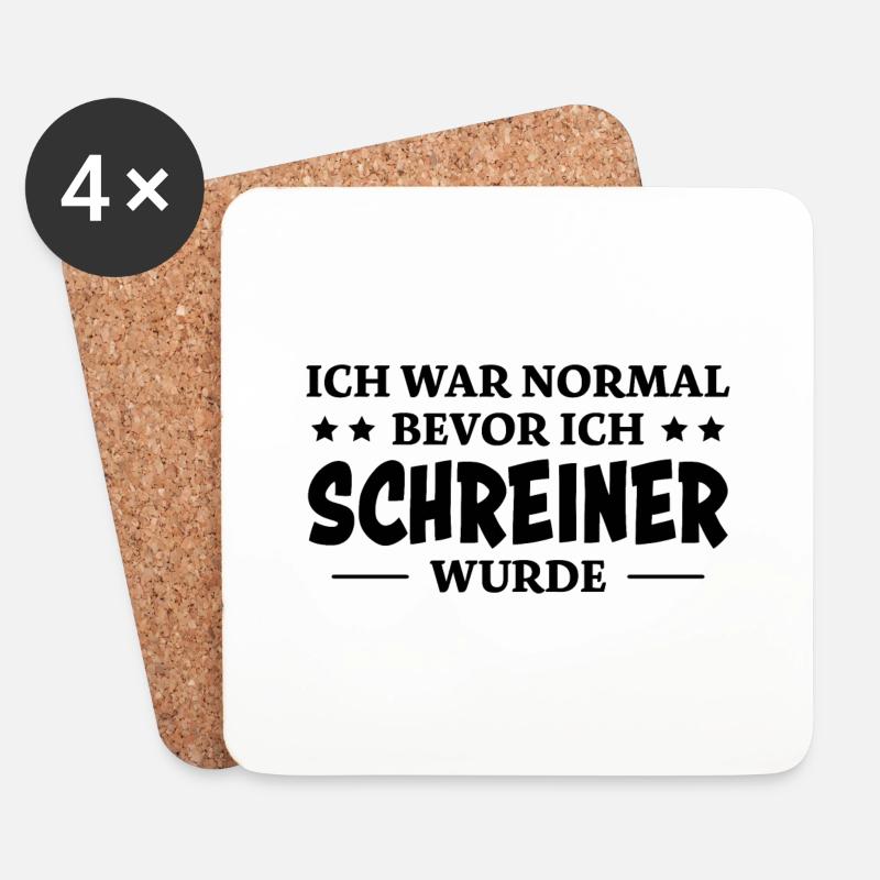 Schreiner Spruch Tischler Witz Schreiner Geschenk - Untersetzer (4er-Set) - Weiß