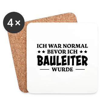 Bauleiter Spruch Baustelle Fun Bauleiter Geschenk - Untersetzer (4er-Set) - Weiß - Vorne