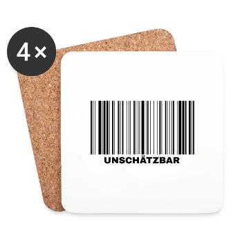 BARCODE UNSCHÄTZBAR - Untersetzer (4er-Set) - Weiß - Vorne