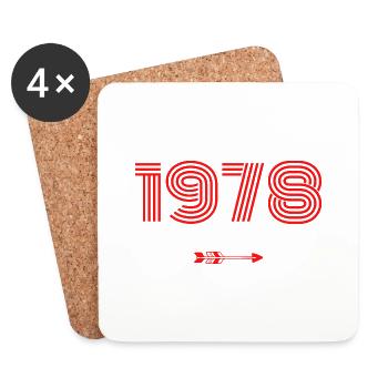 Born in 1978 - Coasters (set of 4) - white - Front