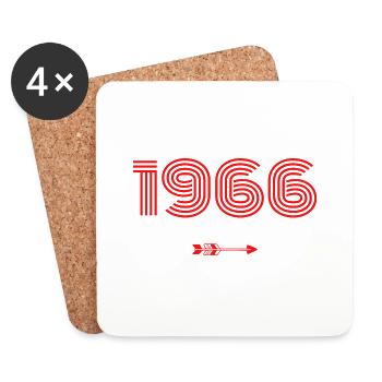 Né en 1966 - Dessous de verre (lot de 4) - blanc - Devant