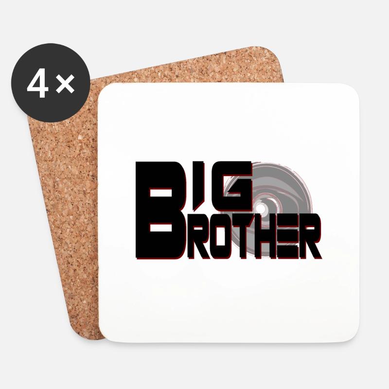 GROßER BRUDER - Untersetzer (4er-Set) - Weiß
