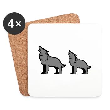 Meute de loups - Dessous de verre (lot de 4) - blanc - Devant