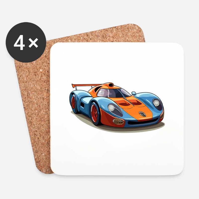 Sportwagen - Untersetzer (4er-Set) - Weiß