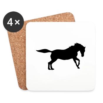 cheval - Dessous de verre (lot de 4) - blanc - Devant