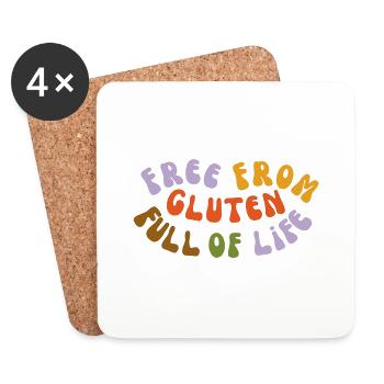 Free from gluten full of life V.2 - Untersetzer (4er-Set) - Weiß - Vorne
