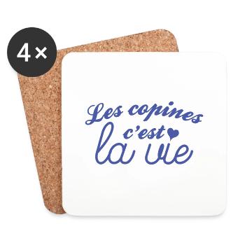 Les Copines c'est La Vie - Dessous de verre (lot de 4) - blanc - Devant