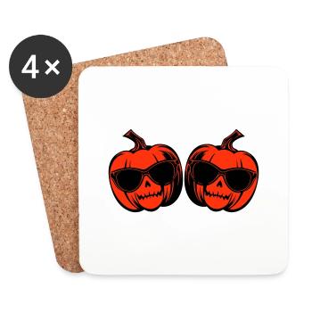 Halloween Kürbis Symbol - Untersetzer (4er-Set) - Weiß - Vorne