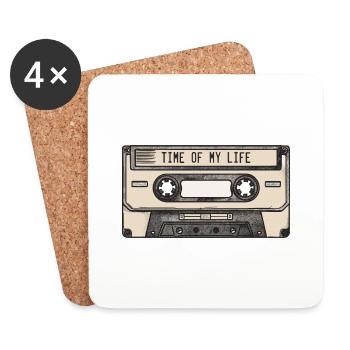 Vintage Cassette - Time of my life - Coasters (set of 4) - white - Front