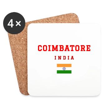 Coimbatore Indien - Untersetzer (4er-Set) - Weiß - Vorne