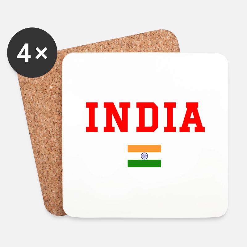 Indien - Untersetzer (4er-Set) - Weiß