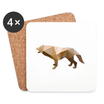 Wilder Wolf Polygon Wilde Tier Wandern Natur Seele - Untersetzer (4er-Set) - Weiß - Vorne