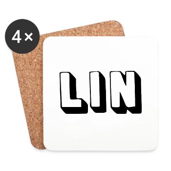 Name - Lin - Untersetzer (4er-Set) - Weiß - Vorne