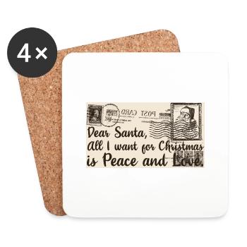 Noël Noël père Noël nicolas coquine - Dessous de verre (lot de 4) - blanc - Devant