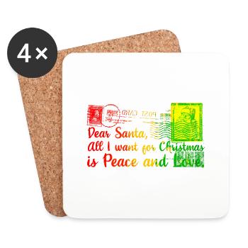 Noël Noël père Noël nicolas coquine - Dessous de verre (lot de 4) - blanc - Devant