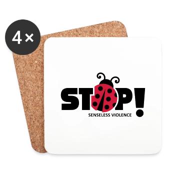 Stop senseless violence. Senseless violence, - Coasters (set of 4) - white - Front
