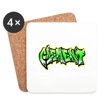 Graffiti Clement - Dessous de verre (lot de 4) - blanc - Devant