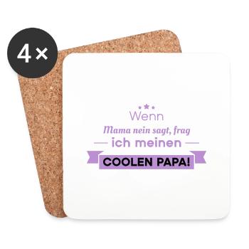 coole papa sprüche - Untersetzer (4er-Set) - Weiß - Vorne