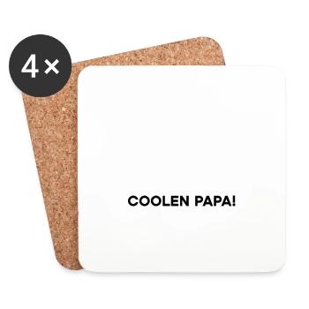 coole Papa Sprüche - Untersetzer (4er-Set) - Weiß - Vorne