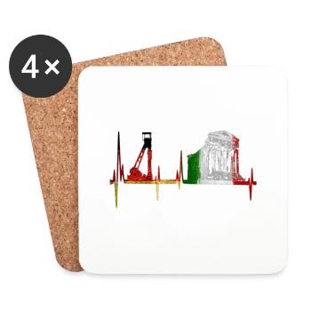 Zeche Tempel ,Deutschland Italien - Untersetzer (4er-Set) - Weiß - Vorne
