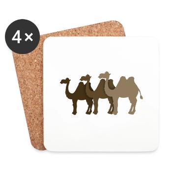 Chameaux - Dessous de verre (lot de 4) - blanc - Devant