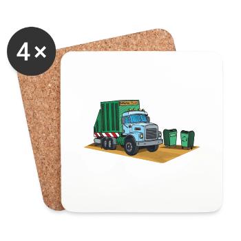 Garbage Truck Love Garbage Collection Child Boy I Gift - Coasters (set of 4) - white - Front
