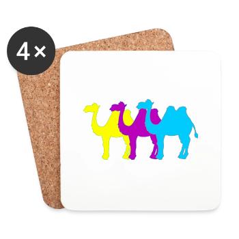 Chameaux - Dessous de verre (lot de 4) - blanc - Devant
