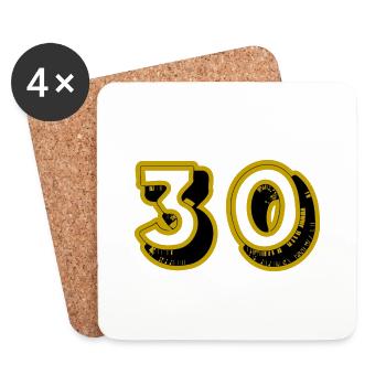 30. 30 YEARS. 30th ANNIVERSARY. 30TH ANNIVERSARY. - Coasters (set of 4) - white - Front