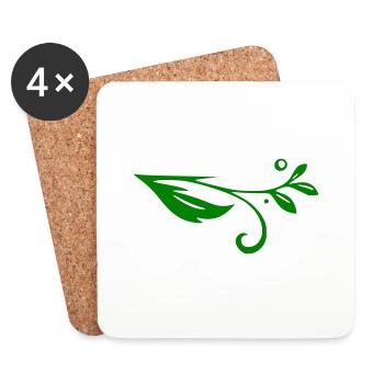 Schnörkel Ranke - Untersetzer (4er-Set) - Weiß - Vorne
