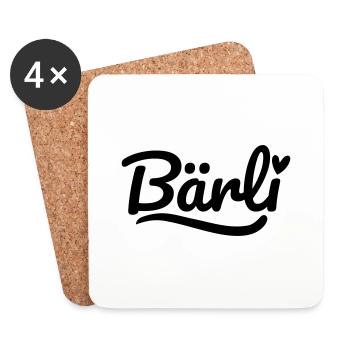 Bärli Schrift Herz - Untersetzer (4er-Set) - Weiß - Vorne