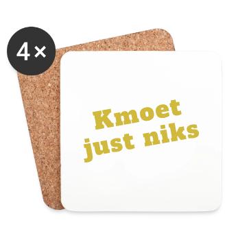 kmoet just niks, Antwerps dialect - Dessous de verre (lot de 4) - blanc - Devant