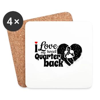 I love my sweet Quarterback - Coasters (set of 4) - white - Front
