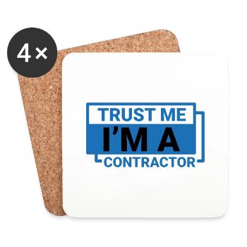 Trust Me I'm A Contractor 4 - Coasters (set of 4) - white - Front