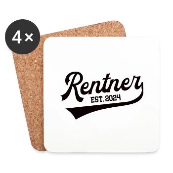 Rentner 2024 Rentenbeginn Rente in 24 Ruhestand - Untersetzer (4er-Set) - Weiß - Vorne