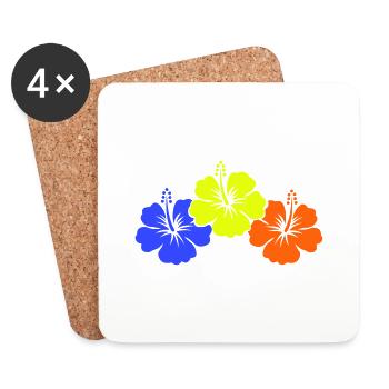 Flower Hibiscus - Coasters (set of 4) - white - Front