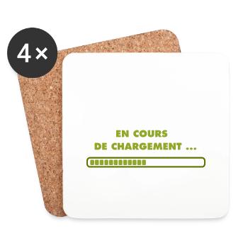 Retraite en cours de chargement - Dessous de verre (lot de 4) - blanc - Devant