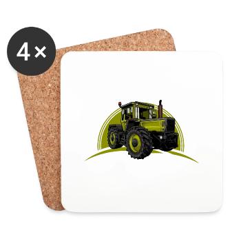 Traktor // Illustration - Untersetzer (4er-Set) - Weiß - Vorne