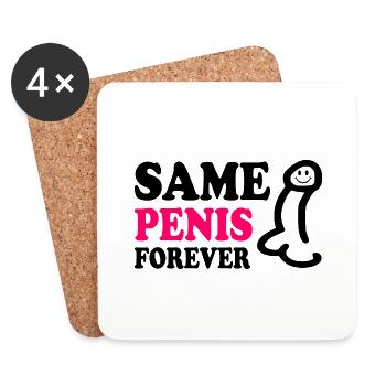 Same penis forever - Dessous de verre (lot de 4) - blanc - Devant