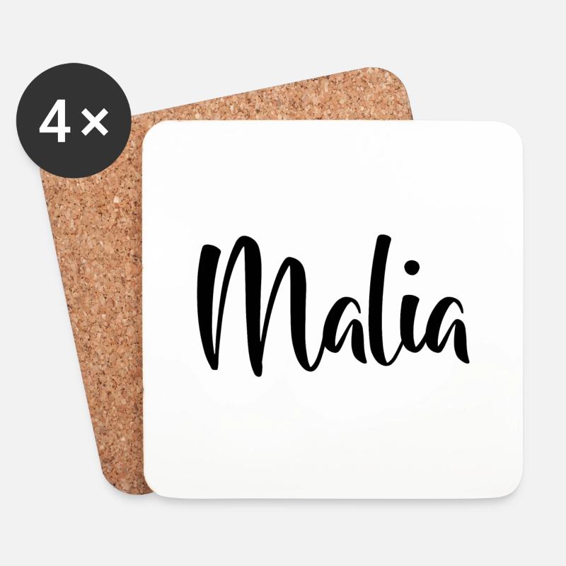 Name - Malia - Untersetzer (4er-Set) - Weiß
