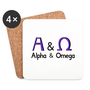 Alpha and Omega - Coasters (set of 4) - white - Front