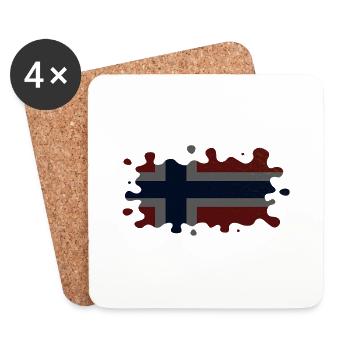 Norwegen Norwegen Flagge Skandinavien Norden Tor Viking - Untersetzer (4er-Set) - Weiß - Vorne