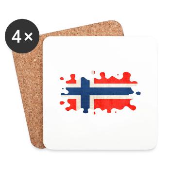 Norvège Norvège Drapeau Scandinavie Norden Tor Viking - Dessous de verre (lot de 4) - blanc - Devant