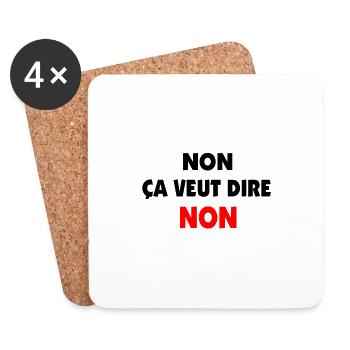 Non, ça veut dire non. - Dessous de verre (lot de 4) - blanc - Devant