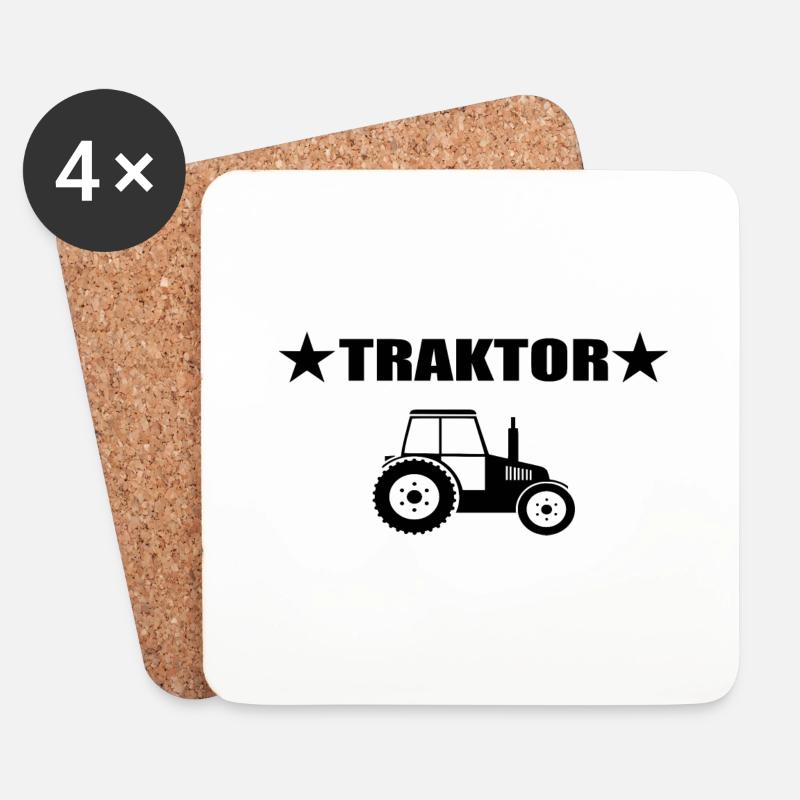Traktor - Untersetzer (4er-Set) - Weiß