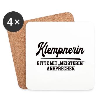 Klempnerin Meisterin Klempnermeisterin Klempnerei - Untersetzer (4er-Set) - Weiß - Vorne