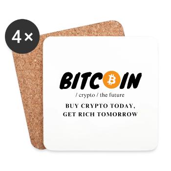 Crypto Bitcoin The Future - Coasters (set of 4) - white - Front