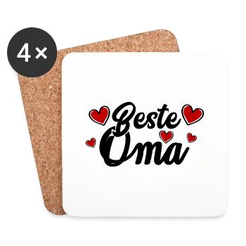 beste oma - Untersetzer (4er-Set) - Weiß - Vorne