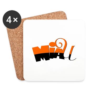 Miau - Untersetzer (4er-Set) - Weiß - Vorne