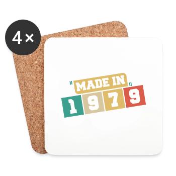 1979 anniversaire 1979 né en 1979 anniversaire - Dessous de verre (lot de 4) - blanc - Devant