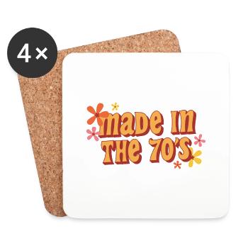 made in the 70s - Dessous de verre (lot de 4) - blanc - Devant